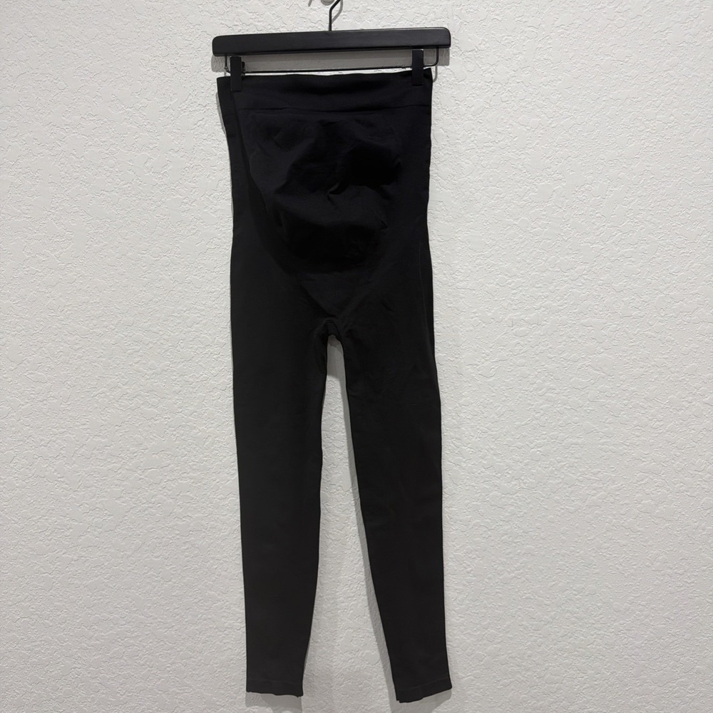 Blanqi Black Full Length Maternity Leggings Stretchy Size Medium Belly Support